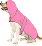 HDE Dog Raincoat with Clear Hood Rain Jacket Poncho for Small Medium Large Dogs Pink - XXL