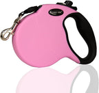 Retractable Dog Leash Hands-Free Adjustable Length 16ft with Safety Lock Durable Nylon Belt for Small Medium Large Dogs Easy Walk Training Portable Dog Leash Pink L