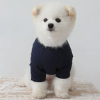 Dog Shirt for Small Dogs Plain T-Shirts Soft Breathable Dog Cotton Shirt pet Clothes (Large, Navy)