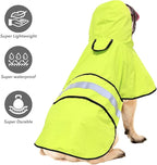 Waterproof Puppy Rain Jacket - Adjustable Reflective Dog Raincoat, Lightweight Dog Hooded Slicker Poncho Raincoats for Small to X- Large Dogs and Puppies (Neon Green, Small)