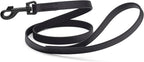 Dogline Biothane Waterproof 6ft Dog Leash Strong Coated Nylon Webbing with Black Hardware Odor-Proof Easy to Clean High Performance for Small or Large Dogs Made in USA 6ft Lead, Black