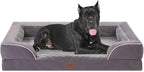 Comfort Expression Orthopedic Dog Bed for Extra Large Dogs 53x42 Inch, Waterproof Supportive Egg Crate Foam XXL Pet Bed with Removable Bolsters, Dog Couch with Washable Cover & Non-Slip Bottom, Purple