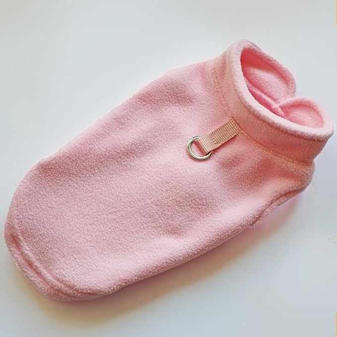 JACKO & CO - Fleece Vest Dog Sweater with Leash Ring - Soft, Warm & Lightweight Pullover Coat for Small & Medium Dogs, Puppies & Cats - Cozy Fall/Winter/Spring Pet Jacket (Pink Lemonade, XS 2-4lbs)