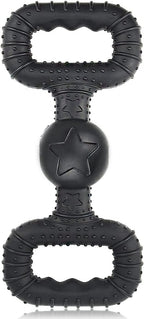 Natural Rubber Dog Toys for Large Aggressive Chewers - Lifetime Replacement - Tough Tug War Dog Toy for Large Dogs Tooth Clean, Black
