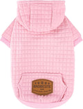 2 Pack Dog Hoodie Sweaters for Small Medium Dogs Warm Dog Clothes for Large Dogs Soft Waffle-Like Laminated Sweatshirt Bulldog (Pink, XXS (Back: 8",Chest: 11", Neck: 7.9"))