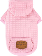 2 Pack Dog Hoodie Sweaters for Small Medium Dogs Warm Dog Clothes for Large Dogs Soft Waffle-Like Laminated Sweatshirt Bulldog (Pink, XXS (Back: 8",Chest: 11", Neck: 7.9"))