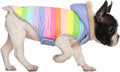 HDE Dog Puffer Jacket Fleece Lined Warm Dog Parka Winter Coat with Harness Hole Pastel Rainbow - M