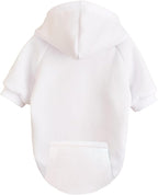 Jecikelon Winter Dog Hoodie Sweatshirts with Pockets Warm Dog Clothes for Small Dogs Chihuahua Coat Clothing Puppy Cat Custume (White, Medium)