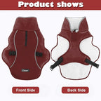 EMUST Winter Dog Jacket, Windproof Dog Apparel for Cold Weather, Reflective Warm Coats for Dogs, Warm Puppy Jacket for Cold Winter, Burgundy, S