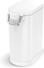 simplehuman 30 Liter, 32 lb / 14.5 kg Large Pet Food Storage Container for Dog Food, Cat Food, and Bird Feed, White