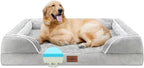 Comfort Expression Orthopedic Dog Bed for Extra Large Dogs 42x30 Inch, Waterproof Supportive Memory Foam XL Pet Bed with Removable Bolsters, Dog Couch with Washable Cover & Non-Slip Bottom, Light Grey