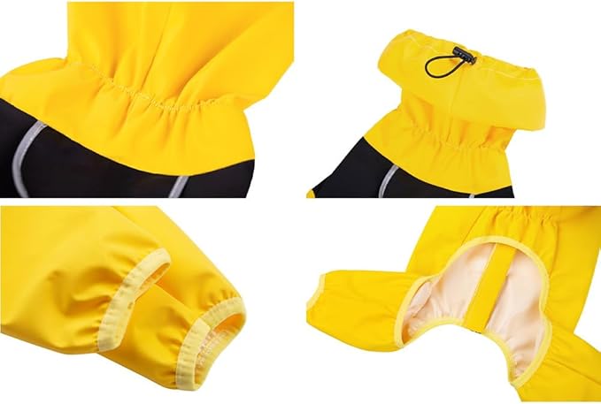 Dog Raincoat,Waterproof Windproof Rain Jacket,All-Weather Jacket,for Small Medium Large Extra Large Dogs (Black, Medium)