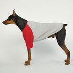 Dog Shirt for Small and Large Dogs Raglan Cotton T-Shirts Soft Breathable Dog Shirts pet Clothes Gray Series (3X-Large, Gray/Red)