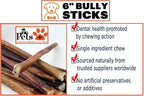 Pets Plus Premium Bart's Bully Sticks for Dogs – 6 Inch, Medium Size, All-Natural, Long-Lasting Chews for Moderate Chewers – High Protein, Low Odor, Grain-Free (5-Pack)
