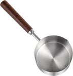 Kichwit Dog Food Scoop, 1 Cup and 1/2 Cup, 304 Stainless Steel Pet Food Scoop Measuring Cup with Wooden Handle, Set of 2
