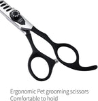 Fenice Peak 7.5'' Dog Chunker Scissors For Grooming 440C Stainless Steel Black Non-Slip Handle Sharp Blades Professional Pet Trimming Scissors for Cats Thinning Rate 75%