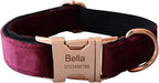 Dog Collar Custom Personalized Engraved Name and Phone Number for Puppy Small Medium Large Pets (S, Red Wine)