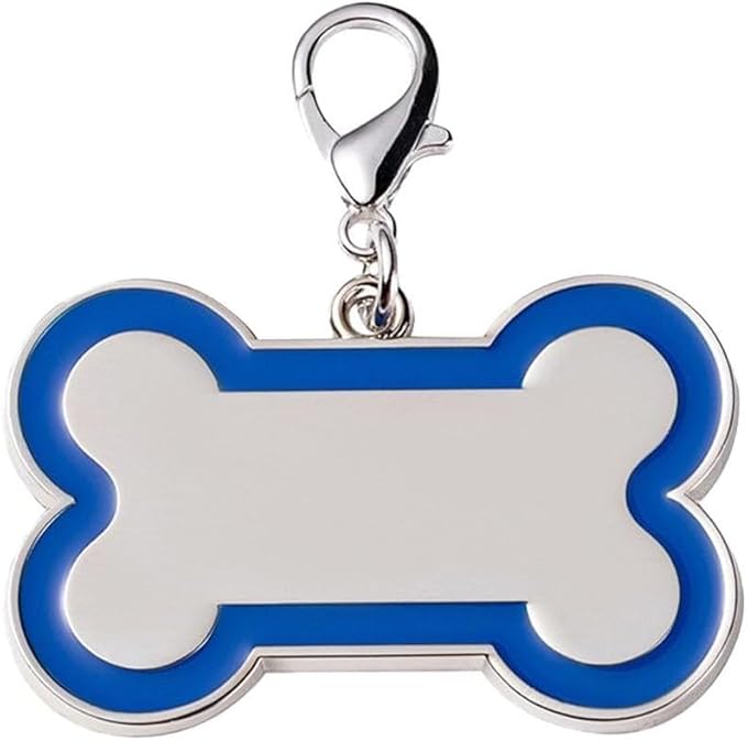 Personalized Dog ID Tags - tag for Dog Collar, pet ID tag, Dogs Tags for Pets, Laser Engraved Dog tag, Name Tags for Dogs, Dog Tags for Large Dogs (Bone-Shaped-Large: Blue)