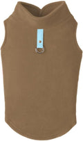 Gooby Fleece Vest Dog Sweater - Clay, X-Large - Warm Pullover Fleece Dog Jacket with O-Ring Leash for Small to Medium Dogs