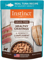 Instinct Healthy Cravings Grain Free Real Tuna Recipe Natural Wet Cat Food Topper by Nature's Variety, 3 oz. Pouches (Case of 24)