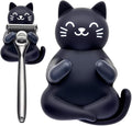 Cat Holder Shaver Organizer, Black Cat Bathroom Decor Razor Holder Wall Mount, Valentine's Day Birthday Gifts for Women Boyfriend Girlfriend, Emotiona Gifts for Wife Husband Dad Mom Cat Lover