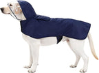 Pet Raincoat Packable Hooded Dog Rain Jacket Reflective Strips Lightweight Adjustable Poncho for Small Medium Large Dogs Blue L