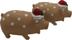 2 Pack Christmas Pig Dog Toys for Interactive Dogs Latex Squeaky Santa Toy Pet Gift for Medium Large Dogs