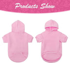 KOOLTAIL Basic Dog Hoodie - Soft and Warm Dog Hoodie Sweater with Leash Hole and Pocket, Dog Winter Coat, Cold Weather Clothes Sweatshirt for Small Medium Large Dogs Puppy Cat Boys Girls Pink M