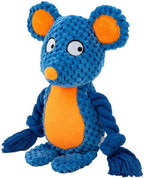 Plush Mouse Dog Toy – Durable Squeaky Toy with Rope Arms for Chewing & Tug of War | Soft Textured Stuffed Animal Toy for Small & Medium Dogs | Interactive & Cute Pet Gift