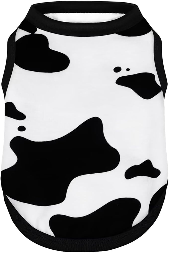 Adorable Cow Print Dog Shirts – Lightweight, Cozy Outfit for Small to Medium Dogs, Soft & Snuggly Pet Wear for Everyday Comfort and Cuteness.Back & 3XL