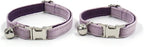 Personalized Cat Collar with Bells,Velvet Customized Small Cat Collar with Name Tag,Pet Collar with Name Phone Number Engraved ID Tags for Boy and Girl Kitten Cats (Purple)
