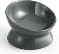 LoeJan Elevated Cat Food Bowl, 5 Oz Ceramic Raised and Tilted Water Bowl, Anti Vomiting and Protect Pets' Spines Dishes for Small Dog, Fat Faced Cat, Kitten (Gray, 1 Pack)