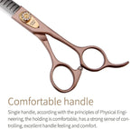 Fenice Peak 8‘’ Professional Dog Grooming Scissors Set Rose Gold 440C Stainless Steel Straight Thinning Curved Chunker Shears 4pcs Set for Pet Grooming Services Dogs and Cats
