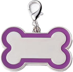 Personalized Dog ID Tags - Laser Engraved, Bone-Shaped, Large: Purple