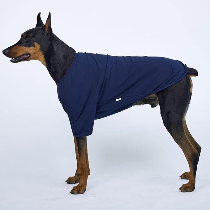 Dog Shirt for Small Dogs Plain T-Shirts Soft Breathable Dog Cotton Shirt pet Clothes (X-Large, Navy)