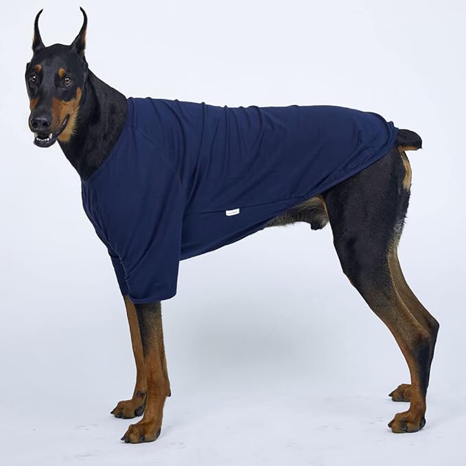 Dog Shirt for Small Dogs Plain T-Shirts Soft Breathable Dog Cotton Shirt pet Clothes (2X-Large, Navy)