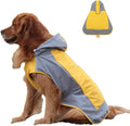Dogs Packable Lightweight Raincoat: Pet Dog Hood Waterproof Coats Yellow Size 12