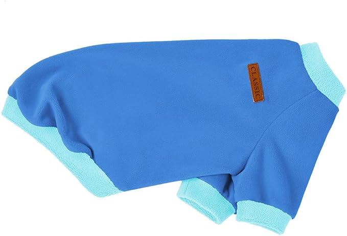 GreenJoy Classic Fleece Dog Sweater – Soft & Warm Stretchy Sweatshirt for Small Dogs & Cats, Cold-Weather Pullover for Everyday Wear (Dark Blue, Large/X-Large)