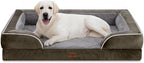 Comfort Expression Orthopedic Dog Bed for Extra Large Dogs 45x35 Inch, Waterproof Egg Crate Foam XL Pet Bed with Removable Bolsters, Dog Couch with Washable Cover & Non-Slip Bottom, Dark Green