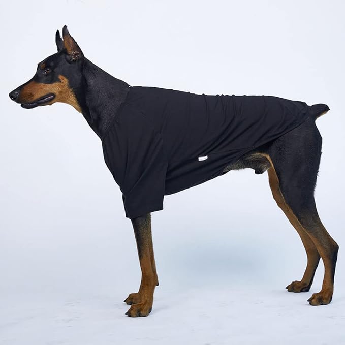 Dog Shirt for Small Dogs Plain T-Shirts Soft Breathable Dog Cotton Shirt pet Clothes (4X-Large, Black)