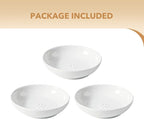 5.7'' Ceramic Wide Whisker Friendly Cat Dishes, Set of 3 Ceramic Cat Bowls, Indoor Kitten Feeding Food& Water Dish to Prevent Whisker Fatigue(3 Pcs,White)