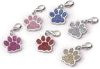 Cute Personalized Pet Name Tags for Cats/Dogs - Glitter Custom pet id tag, Dog id Tags Engraved for Pets, Customizable cat tag, pet Collar Charms, Dog Name tag (Paw-Shaped-Small: Pink)