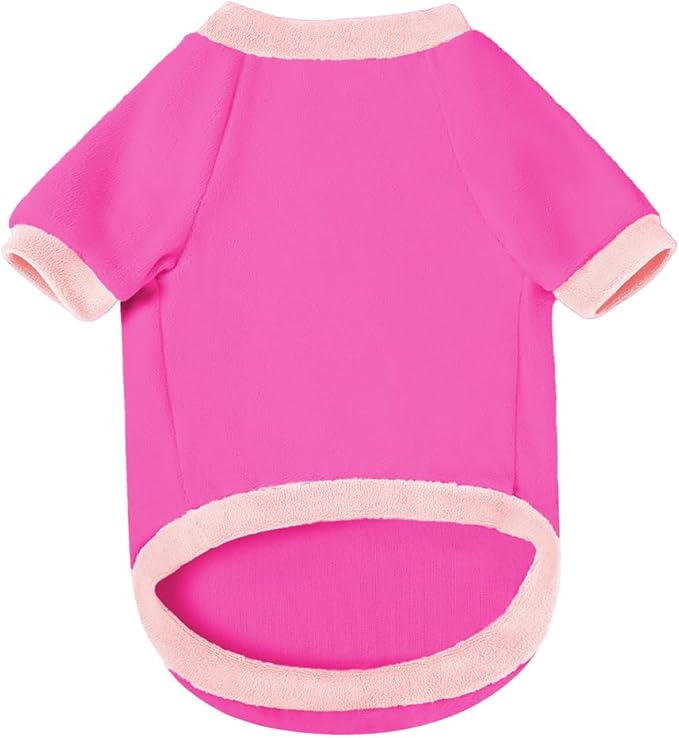 GreenJoy Classic Fleece Dog Sweater – Soft & Warm Stretchy Sweatshirt for Small Dogs & Cats, Cold-Weather Pullover for Everyday Wear (Dark Pink, X-Small)