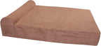 Barker Beds Giant Orthopedic Dog Bed for Large Dogs - 7" Thick Washable Big Dog Bed with Headrest - XL Water-Resistant Mattress - Durable Microsuede Cover - Comfy Pet Bed (Khaki)