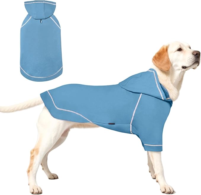 Basic Dog Hoodie Sweatshirts, Pet Clothes Hoodies Sweater with Hat and Leash Hole, Soft Cotton Outfit Coat for Small Medium Large Dogs(X-Large)