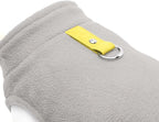 Gooby Fleece Vest - Gray-Yellow, Large - Warm Pullover Dog Jacket with O-Ring Leash