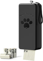 Dog Poop Bag Dispenser, Wall-Mounted Dog Bag dispenser Outdoor or Indoor for Doggy and Pets, Black Poop Holder for Yard and Park, Included 4 Rolls (60 Bags)