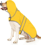 HDE Dog Raincoat with Clear Hood Rain Jacket Poncho for Small Medium Large Dogs Yellow - XL