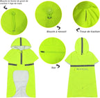 Pet Large Dog Raincoat Apparel Poncho Waterproof for Medium Large Sized for Dog Raincoat Clothes Jacket (Fluor Yellow,4XL)