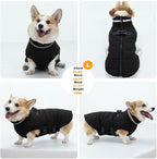 Large Dog Coat with Harness Built-in, Waterproof Reflective Fleece Lined - Warm Windproof Winter Jacket with Back Zipper, Cold Weather Snow Dog Coats - Black - 2XL